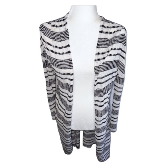 Promesa Navy Stripe Longline Duster cardigan Lightweight - Picture 3 of 11